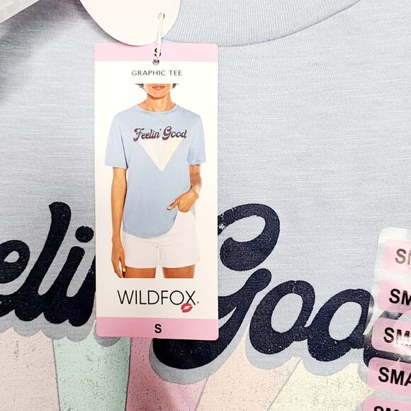 Wildfox Feelin' Good Graphic Short Sleeve Tee T Shirt NEW With Tag S - Picture 3 of 6